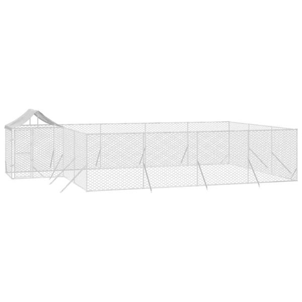Perrera de exterior con toldo acero galvanizado plata 10x6x2.5m M 3
