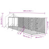 Canil de exterior com teto 2x10x2.5 m aço galvanizado prateado 4