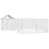 Canil de exterior com teto 6x6x2.5 m aço galvanizado prateado 3
