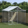 Perrera de exterior con techo acero galvanizado plata 3x3x2.5 m 1