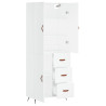 Aparador alto madera contrachapada blanco 69.5x34x180 cm 4