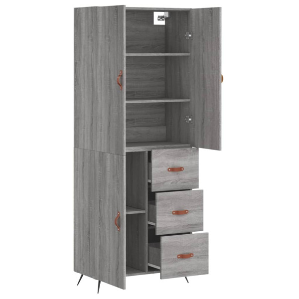 Aparador alto madera contrachapada gris sonoma 69.5x34x180 cm M 4