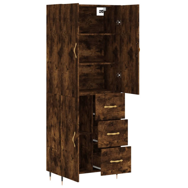 Aparador alto madera contrachapada roble ahumado 69.5x34x180 cm M 4