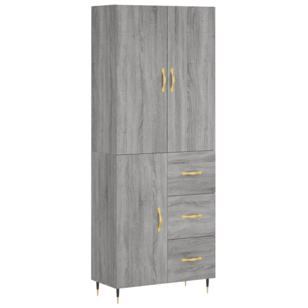 Aparador alto madera contrachapada gris sonoma 69.5x34x180 cm M 2