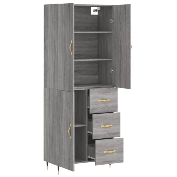 Aparador alto madera contrachapada gris sonoma 69.5x34x180 cm M 4