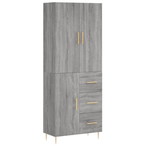 Aparador alto madera contrachapada gris sonoma 69.5x34x180 cm M 2