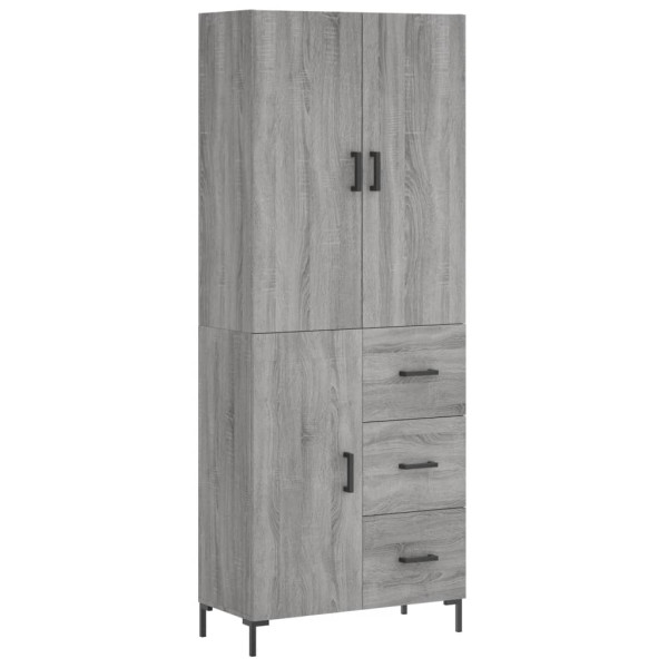 Aparador alto madera contrachapada gris sonoma 69.5x34x180 cm M 2