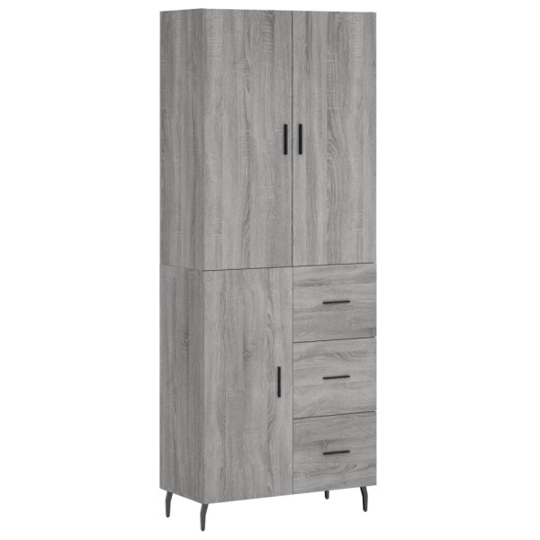 Aparador alto madera contrachapada gris sonoma 69.5x34x180 cm M 2
