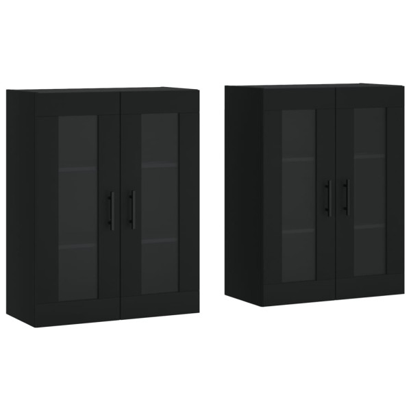 Móveis de parede 2 pcs derivados de madeira preto M 2