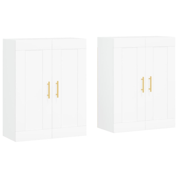Móveis de parede 2 pcs derivados de madeira branco M 2