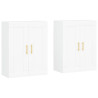 Móveis de parede 2 pcs derivados de madeira branco 2