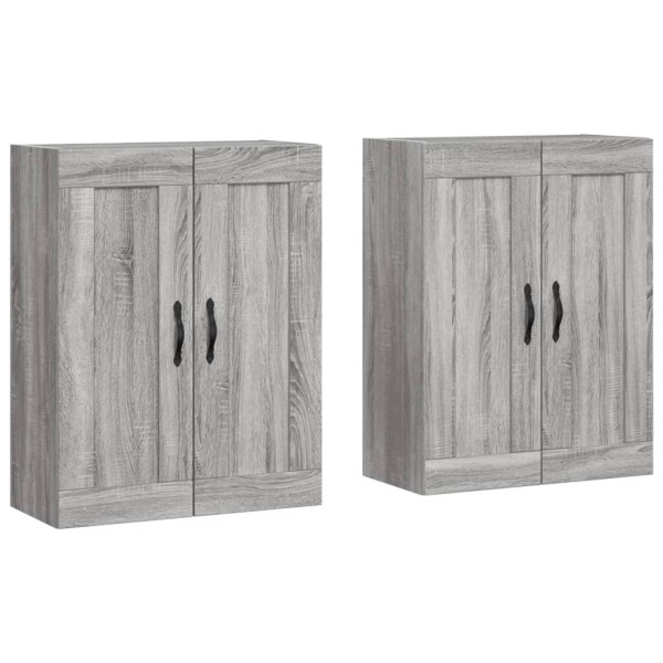 Armarios de pared 2 uds madera de ingeniería gris Sonoma M 2