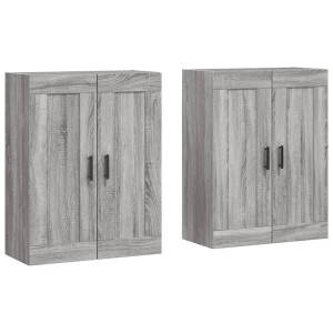 Armarios de pared 2 uds madera de ingeniería gris Sonoma H