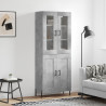 Aparador alto madera contrachapada gris hormigón 69.5x34x180 cm 1