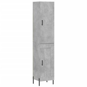 Aparador de madera contrachapada gris hormigón 34.5x34x180 cm H