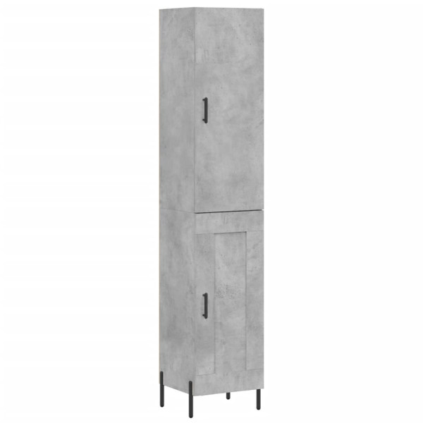 Aparador de madera contrachapada gris hormigón 34.5x34x180 cm M 2