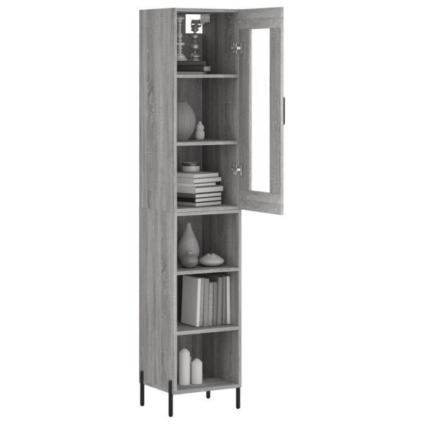 Aparador alto madera contrachapada gris Sonoma 34.5x34x180 cm M 3