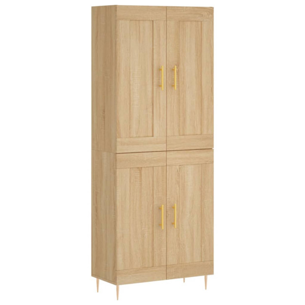 Aparador alto madera contrachapada color roble 69.5x34x180 cm M 2