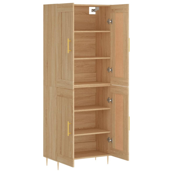 Aparador alto madera contrachapada color roble 69.5x34x180 cm M 4