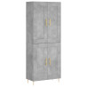Aparador alto madera contrachapada gris hormigón 69.5x34x180 cm 2