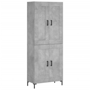 Aparador alto madera contrachapada gris hormigón 69.5x34x180 cm H