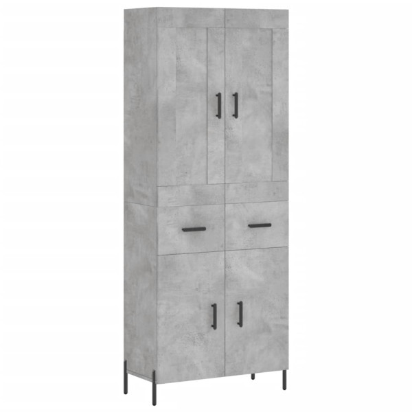 Aparador alto madera contrachapada gris hormigón 69.5x34x180 cm M 2