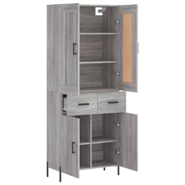 Aparador alto madera contrachapada gris sonoma 69.5x34x180 cm M 4