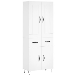 Aparador alto madera contrachapada blanco 69.5x34x180 cm H
