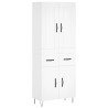 Aparador alto madera contrachapada blanco 69.5x34x180 cm 2
