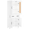 Aparador alto madera contrachapada blanco 69.5x34x180 cm 4