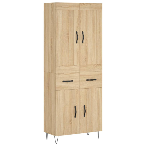 Aparador alto madera contrachapada color roble 69.5x34x180 cm M 2