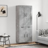 Aparador alto madera contrachapada gris hormigón 69.5x34x180 cm 1