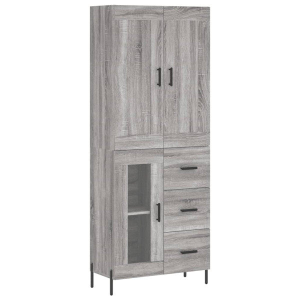 Aparador alto madera contrachapada gris sonoma 69.5x34x180 cm M 2