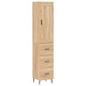 Aparador de madera contrachapada roble Sonoma 34.5x34x180 cm 2