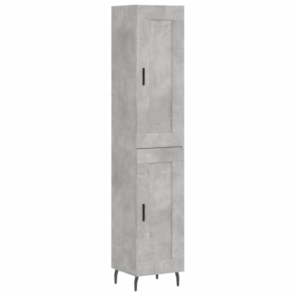 Aparador de madera contrachapada gris hormigón 34.5x34x180 cm M 2
