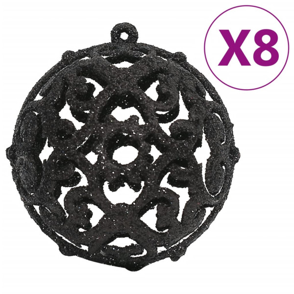 Juego de bolas de Navidad 111 pzas poliestireno negro M 4