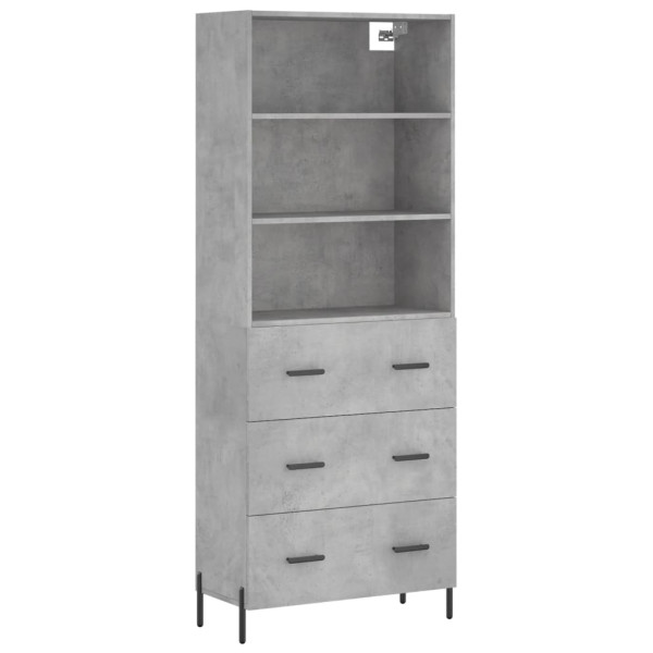 Aparador alto madera contrachapada gris hormigón 69.5x34x180 cm M 2