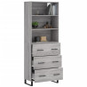 Aparador alto madera contrachapada gris sonoma 69.5x34x180 cm 3