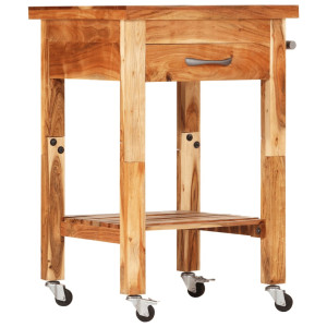 Carrito de cocina madera maciza de acacia 55x55x89 cm H