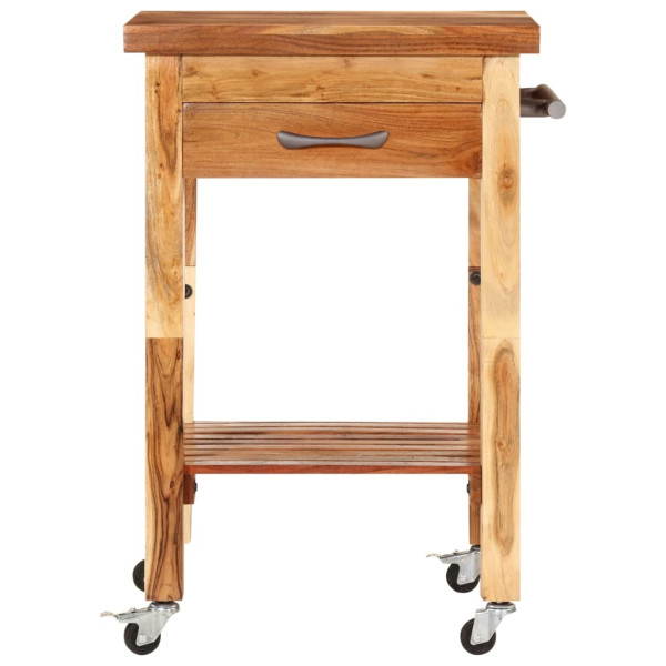 Carrito de cocina madera maciza de acacia 55x55x89 cm M 4
