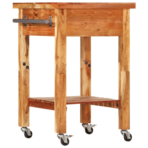 Carrito de cocina madera maciza de acacia 55x55x89 cm M 5
