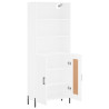 Aparador alto madera contrachapada blanco 69.5x34x180 cm 4