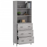 Aparador alto madera contrachapada gris sonoma 69.5x34x180 cm 3