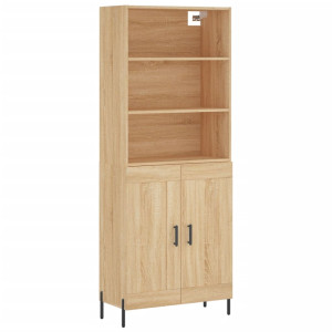 Aparador alto madera contrachapada color roble 69.5x34x180 cm H