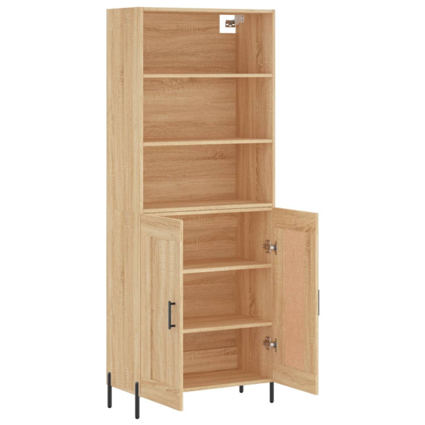 Aparador alto madera contrachapada color roble 69.5x34x180 cm M 4