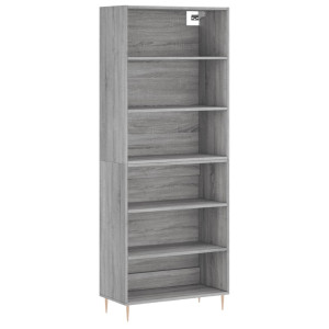 Aparador alto madera de ingeniería gris Sonoma 69.5x32.5x180 cm H