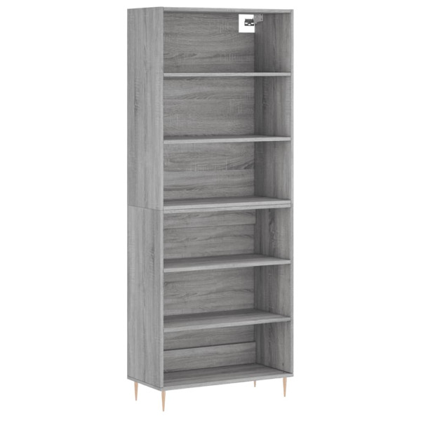 Aparador alto madera de ingeniería gris Sonoma 69.5x32.5x180 cm M 2