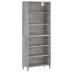 Aparador alto madera de ingeniería gris Sonoma 69.5x32.5x180 cm H