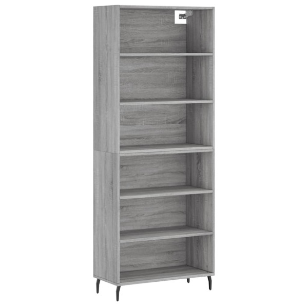 Aparador alto madera de ingeniería gris Sonoma 69.5x32.5x180 cm M 2