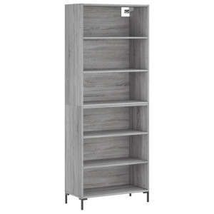 Aparador alto madera de ingeniería gris Sonoma 69.5x32.5x180 cm H